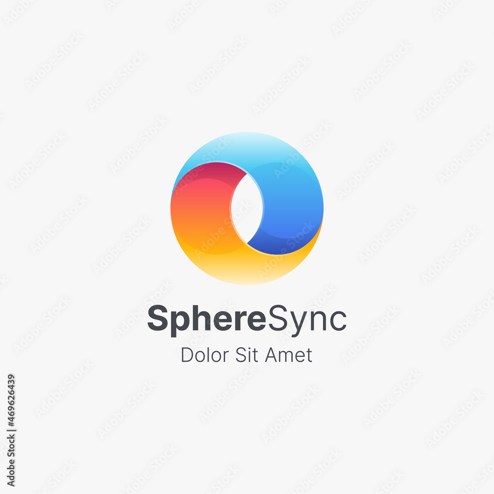 Colorful sphere logo with smooth gradient Colorful sphere logo with smooth gradient