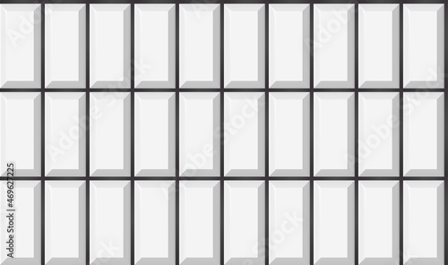 White vertical subway tile seamless pattern. Wall with brick texture. Vector geometric background design
