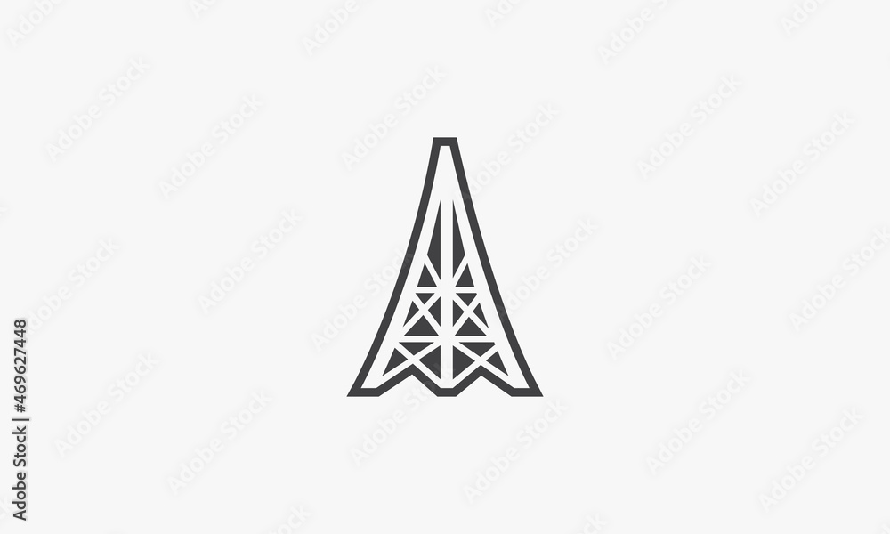 line icon tower pole isolated on white background. line icon tower pole isolated on white background.