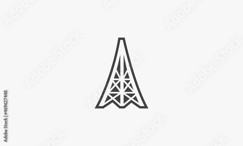 line icon tower pole isolated on white background.
