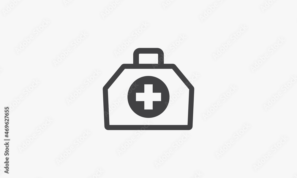 line icon medical bag isolated on white background. line icon medical bag isolated on white background.