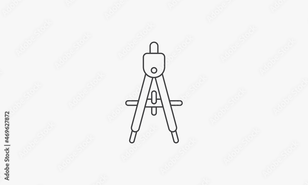 line icon compass divider scale isolated on white background. line icon compass divider scale isolated on white background.