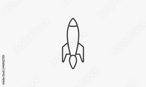 line icon spaceship speed isolated on white background.