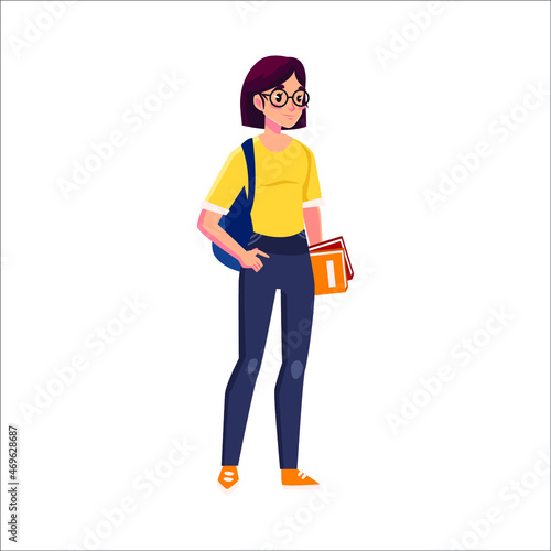 student female character collage university