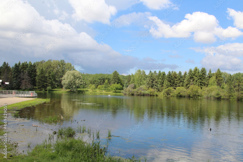 landscape with lake, William Hawrelak Park, Edmonton, Alberta