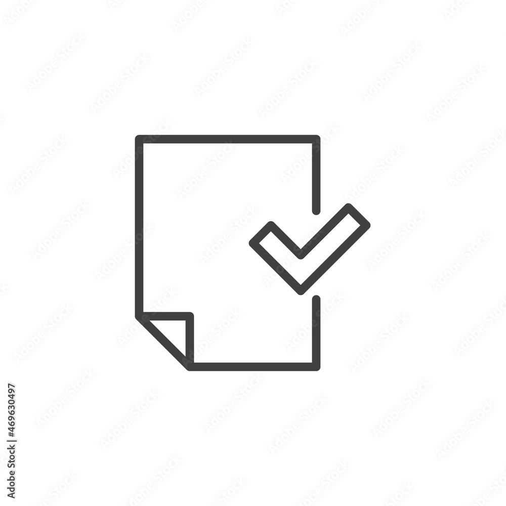 Confirmed document file line icon Confirmed document file line icon