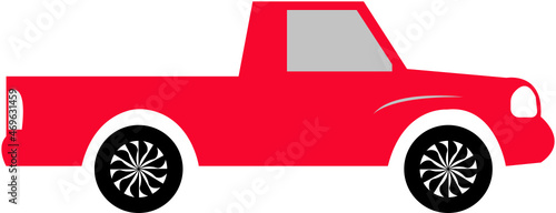 Red car silhouettes set icon - vector 