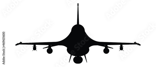 Military attack aircraft silhouette vector on white background, military vehicle technology, set of air force weapon in black and white.