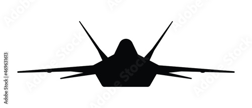 Military attack aircraft silhouette vector on white background, military vehicle technology, set of air force weapon in black and white.