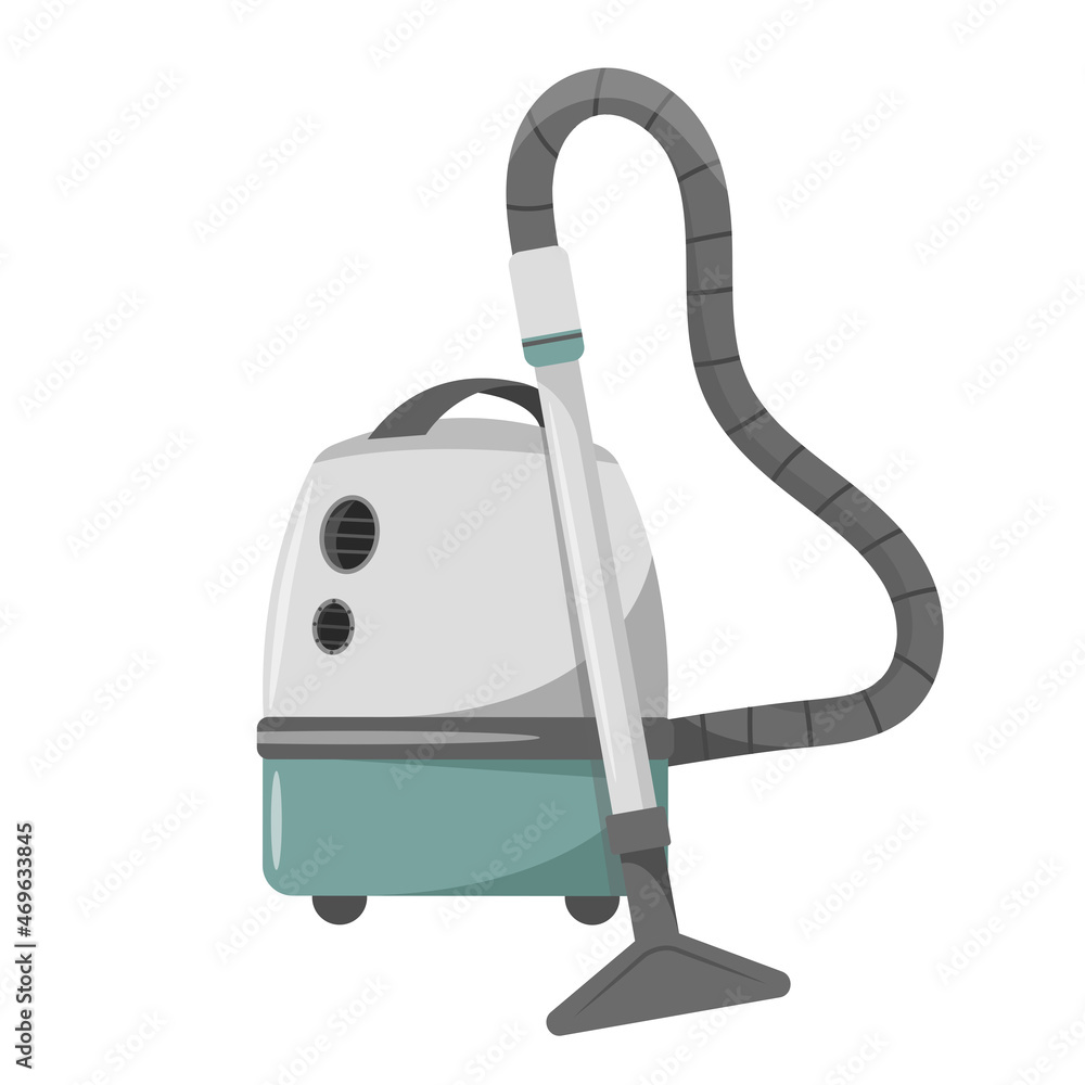 Vector cartoon style illustration of a vacuum cleaner. Isolated on white background.
