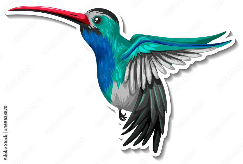 Fototapeta premium Hummingbird animal cartoon sticker