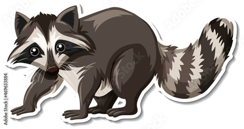 Raccoon animal cartoon sticker