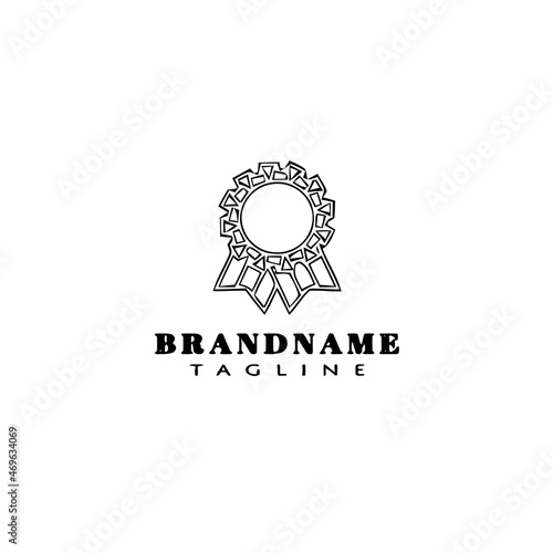 cockade with ribbon logo cartoon icon design template black isolated concept illustration
