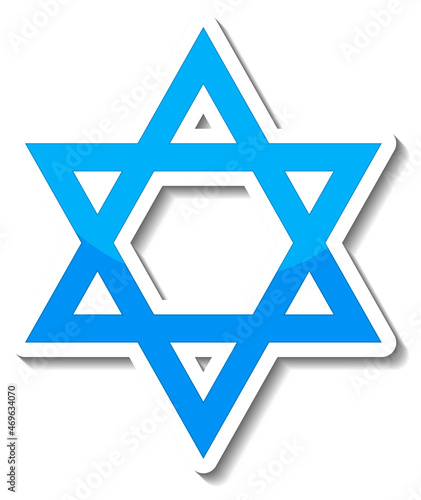 Star of David sticker on white background