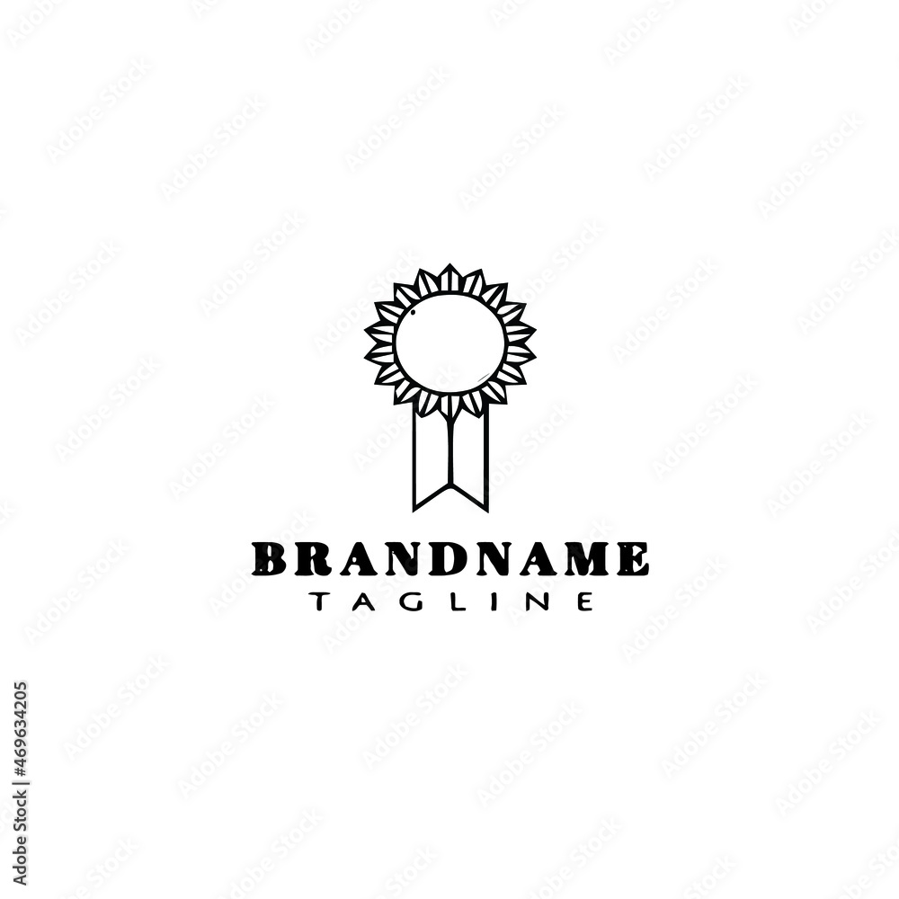 Fototapeta premium creative cockade with ribbon logo cartoon icon design template black isolated concept illustration