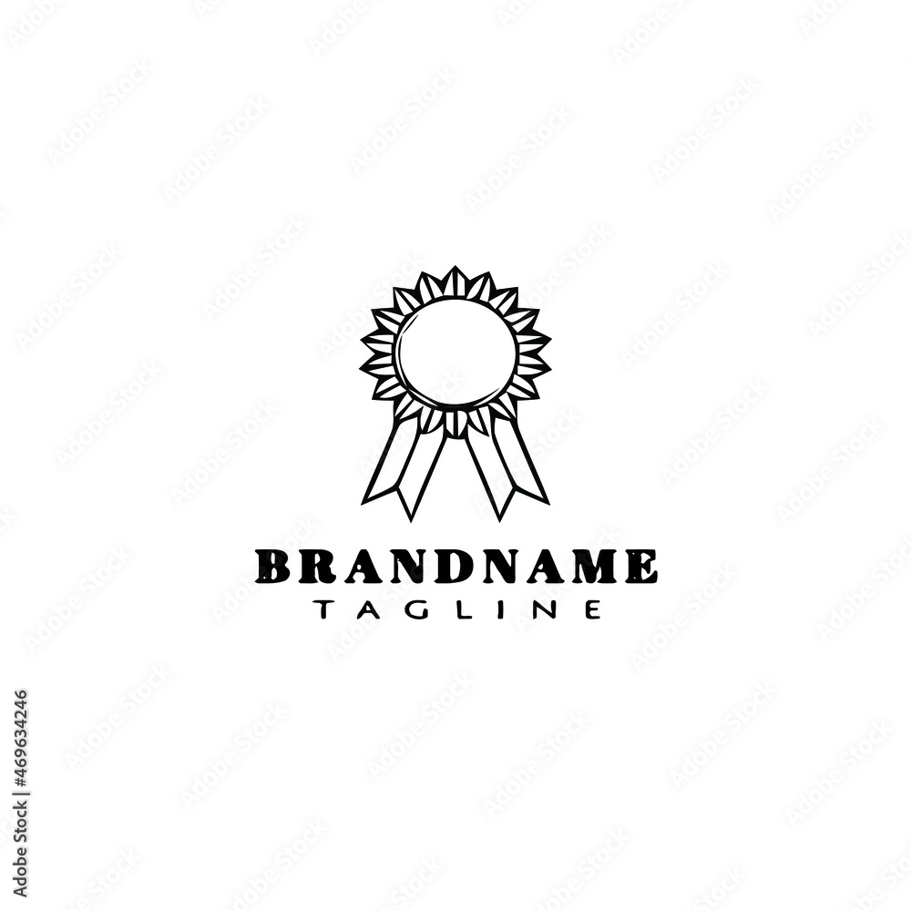 Fototapeta premium creative cockade with ribbon logo cartoon icon design template simple isolated vector illustration