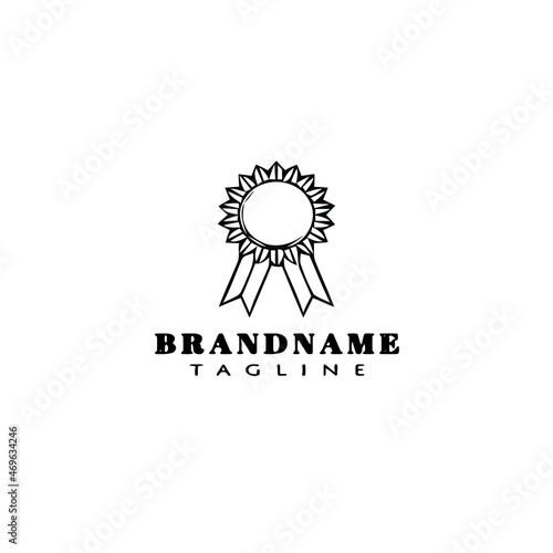 creative cockade with ribbon logo cartoon icon design template simple isolated vector illustration
