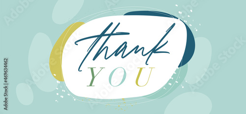 Thank You Hand Lettering With Cute & Abstract Decorative Elements