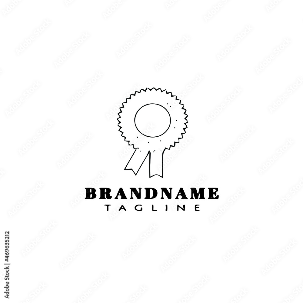 cockade with ribbon logo cartoon icon design template black isolated cute illustration