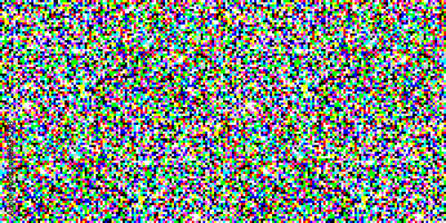Color TV screen noise pixel glitch seamless pattern texture background vector illustration. Analog TV static video noise. No video signal snow interference concept.