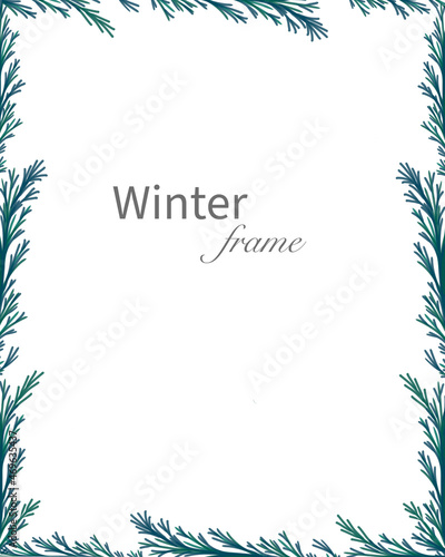 Fototapeta Naklejka Na Ścianę i Meble -  Winter frame with  spruce branches