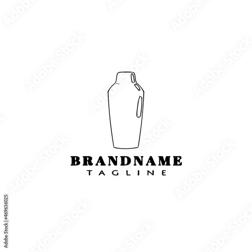 symbol cocktail shaker logo cartoon design icon template black isolated cute illustration