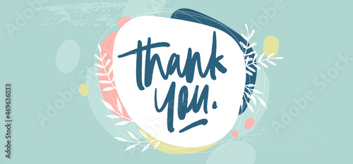 Thank You Hand Lettering With Cute & Abstract Decorative Elements