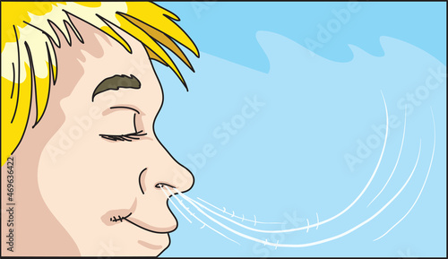 Breathing through the nose, vector