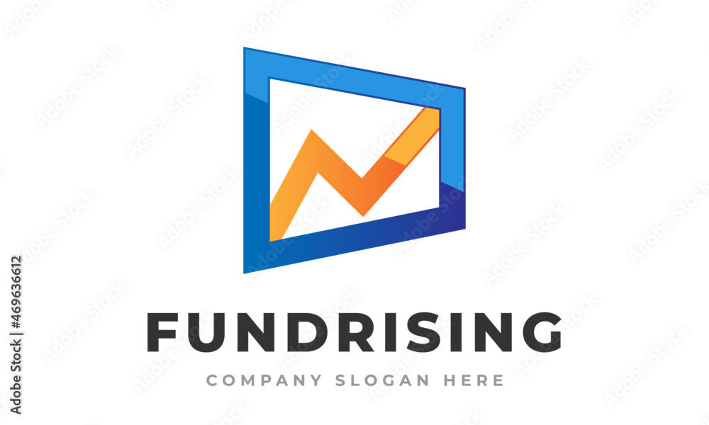 Fund Rising Accounting Financial Window Logo Design Vector Icon Symbol Illustration. Fund Rising Accounting Financial Window Logo Design Vector Icon Symbol Illustration.