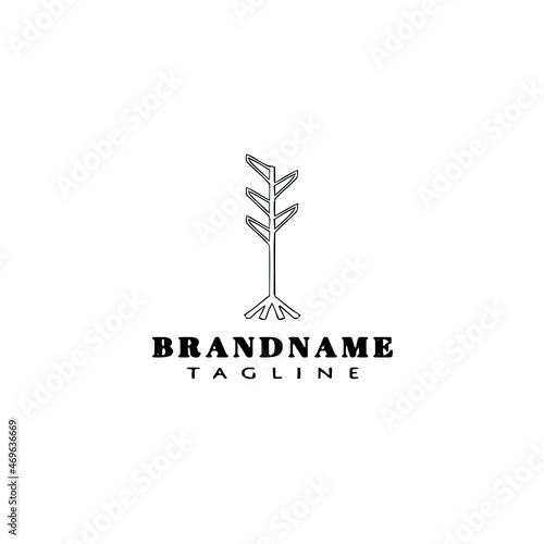 cute coat stand cartoon logo template icon design black isolated vector illustration