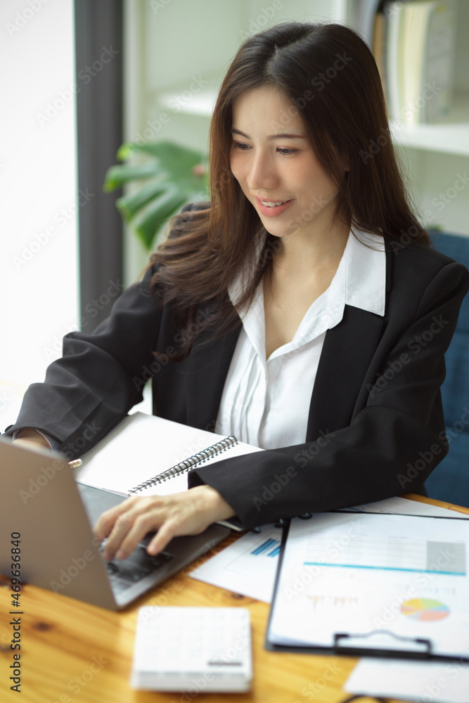 Assistant, secretary, employee working on laptop computer. Assistant, secretary, employee working on laptop computer.