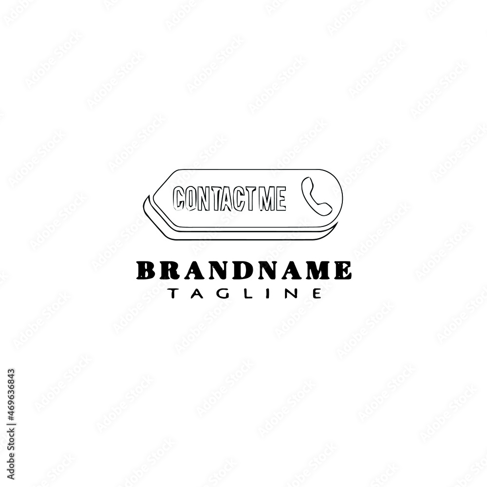 contact us button cartoon logo icon design template black isolated illustration contact us button cartoon logo icon design template black isolated illustration