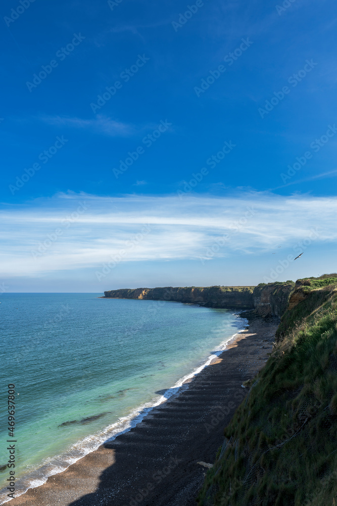 View East from Pointe du Hoc in Normandy, one of the key Overlord fighting sites.
