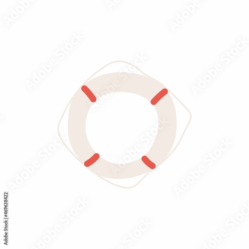 Cartoon vector illustration of a lifebuoy