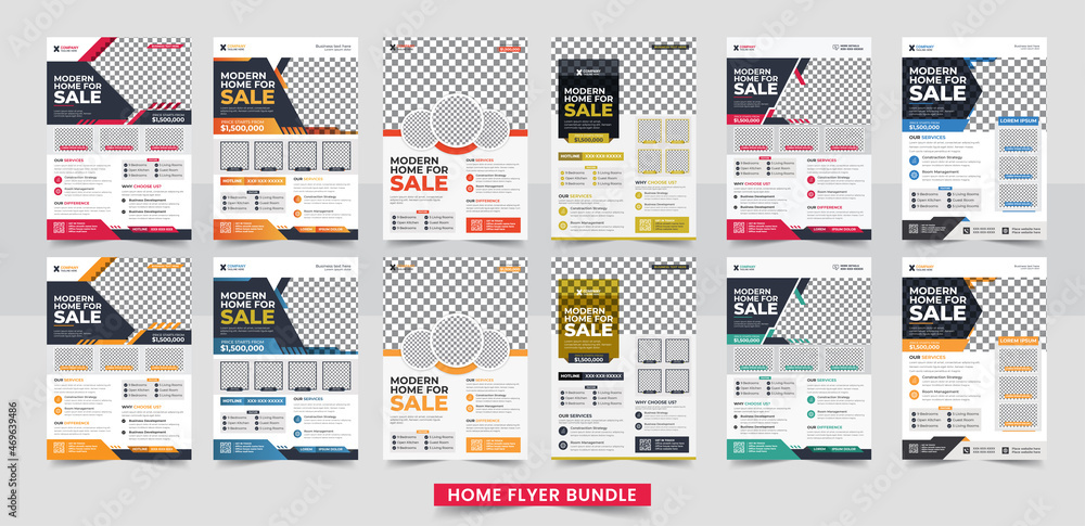 Vettoriale Stock Real Estate House Property sale Flyer Design For Real  estate Business. Home sale flyer design layout, print ready home sale flyer  design template bundle | Adobe Stock