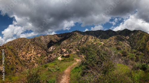 Panoramic view of Verdugo Mountains, Burbank, Los Angeles, Southern California photo