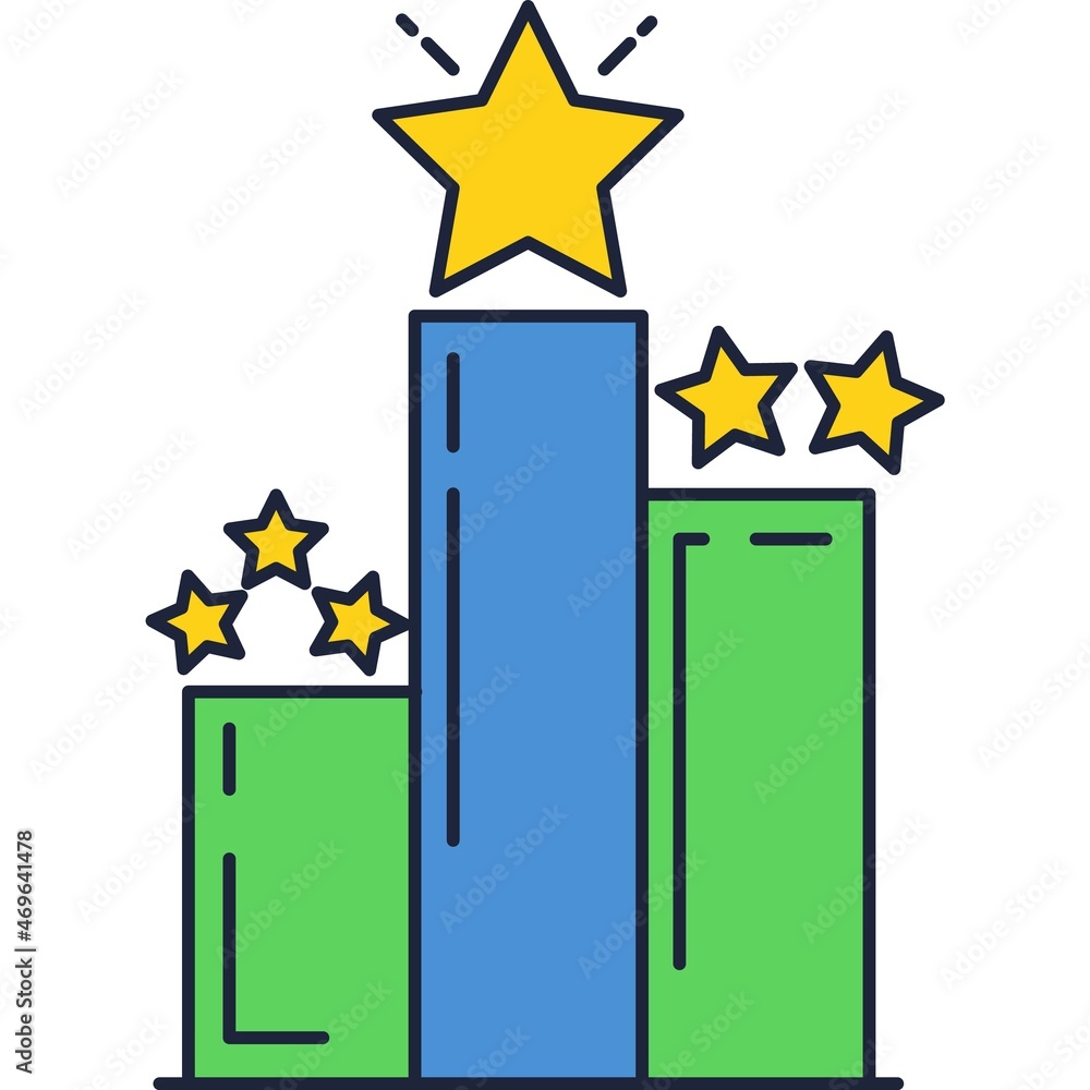 Fototapeta premium Career podium vector icon rating star award