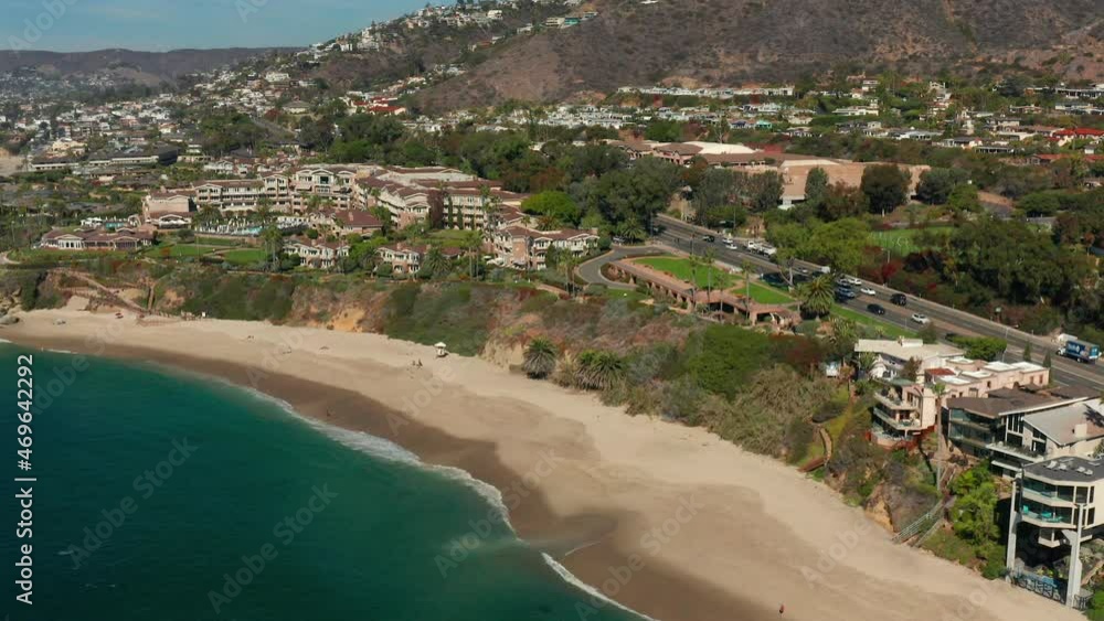 Aerial view of Treasure island park and beach in Laguna Beach, California Aerial view of Treasure island park and beach in Laguna Beach, California