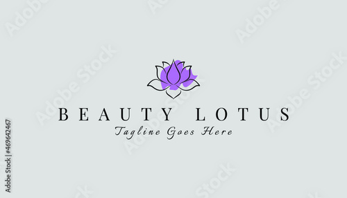 Lotus flower logo inspiration. Aesthetic line art lotus logo design for beauty care, skin care, spa, yoga, boutique, women fashion and beauty clinic treatment. branding identity for feminine business.