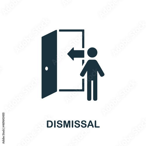 Dismissal icon. Monochrome sign from crisis collection. Creative Dismissal icon illustration for web design, infographics and more