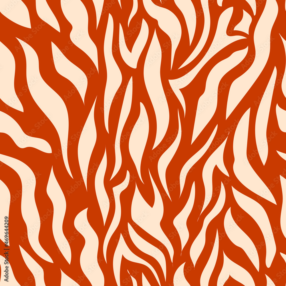 Brown beige zebra skin. Seamless pattern with stripes for trendy textured fabrics, paper products. Trendy tiger background in flat style. Vector. Brown beige zebra skin. Seamless pattern with stripes for trendy textured fabrics, paper products. Trendy tiger background in flat style. Vector.