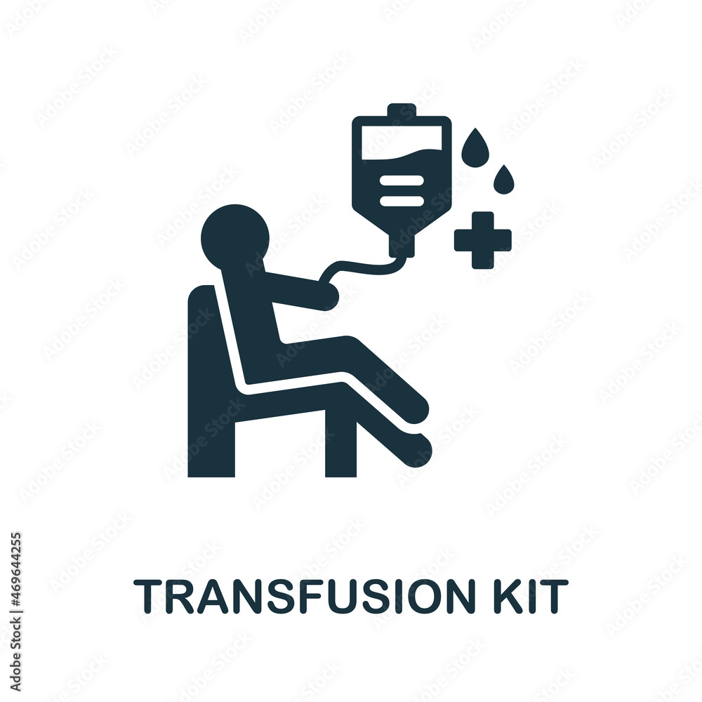 Transfusion Kit icon. Monochrome sign from medical equipment collection. Creative Transfusion Kit icon illustration for web design, infographics and more