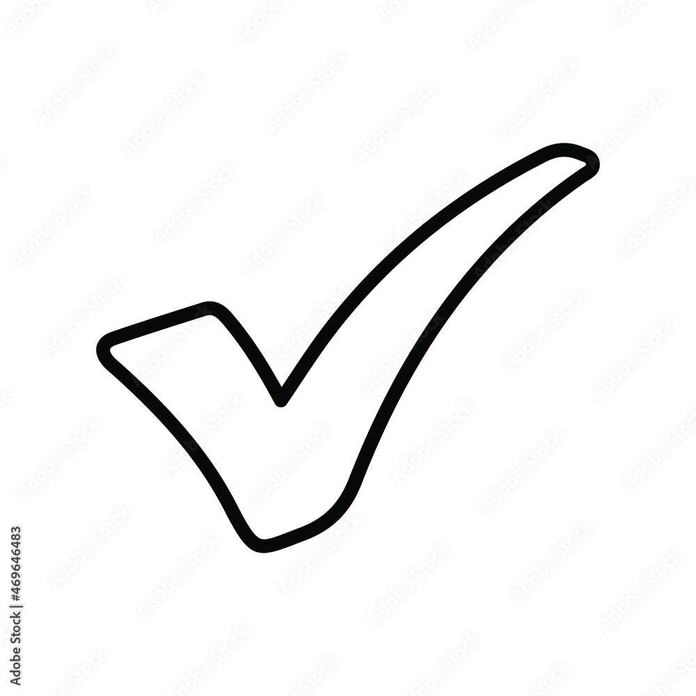 Accept, approve, check, confirm, success, yes outline icon. Line art design. Accept, approve, check, confirm, success, yes outline icon. Line art design.