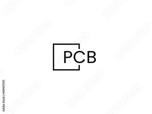 PCB letter initial logo design vector illustration