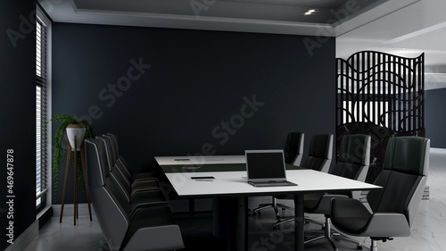modern office meeting room for company wall logo mockup