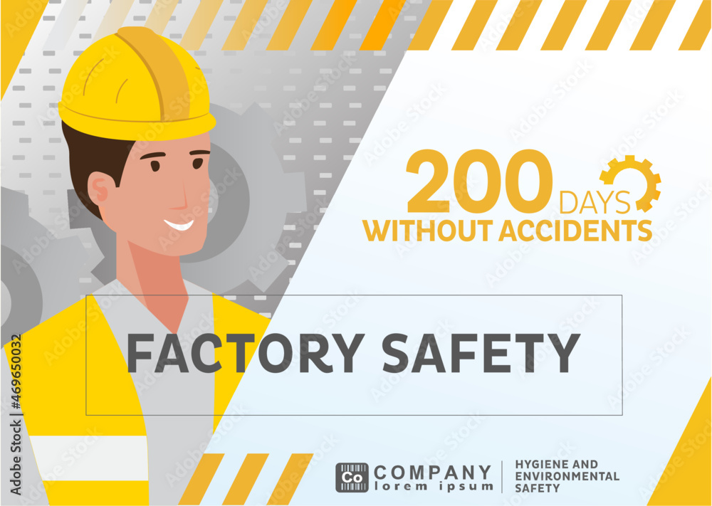 Factory Safety. Design on Safety, Hygiene and Environment. Template for