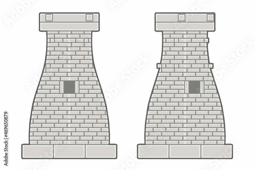 Cheomseongdae is an astronomical observatory in Gyeongju, South Korea. Cheomseongdae is the oldest surviving astronomical observatory in Asia, and possibly even the world. Vector illustrations set.