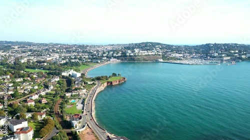 Aerial view of Torquay seafront on a sunny day photo