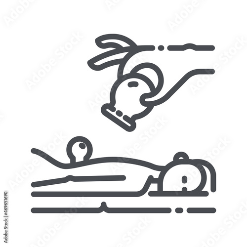 Cupping treatment line icon isolated on transparent background.
