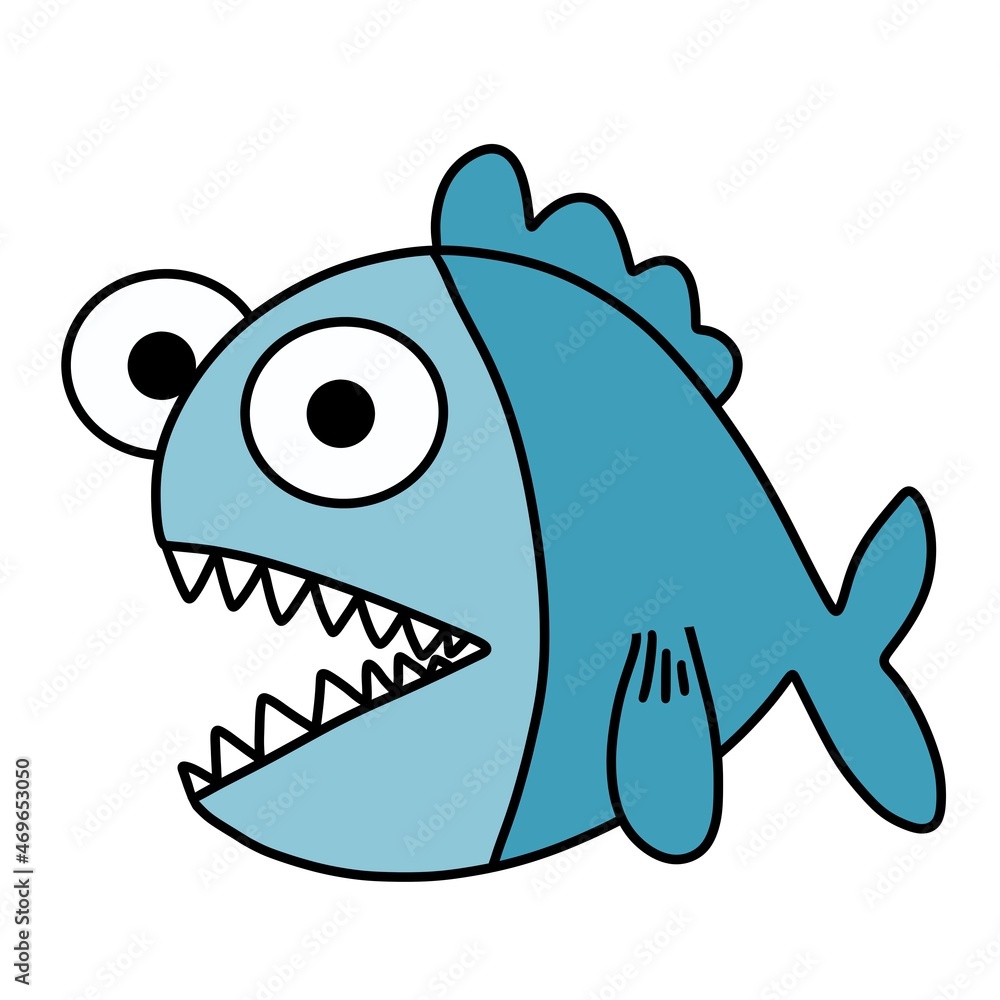 Cartoon fish for wallpaper and fabrics and packaging and gifts and cards Cartoon fish for wallpaper and fabrics and packaging and gifts and cards